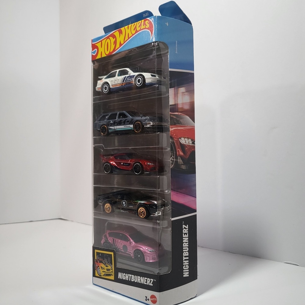 Hot Wheels Night Burnerz 5 Pack‎ Ford Sierra Toyota GR Supra NIB - Picture 3 of 5